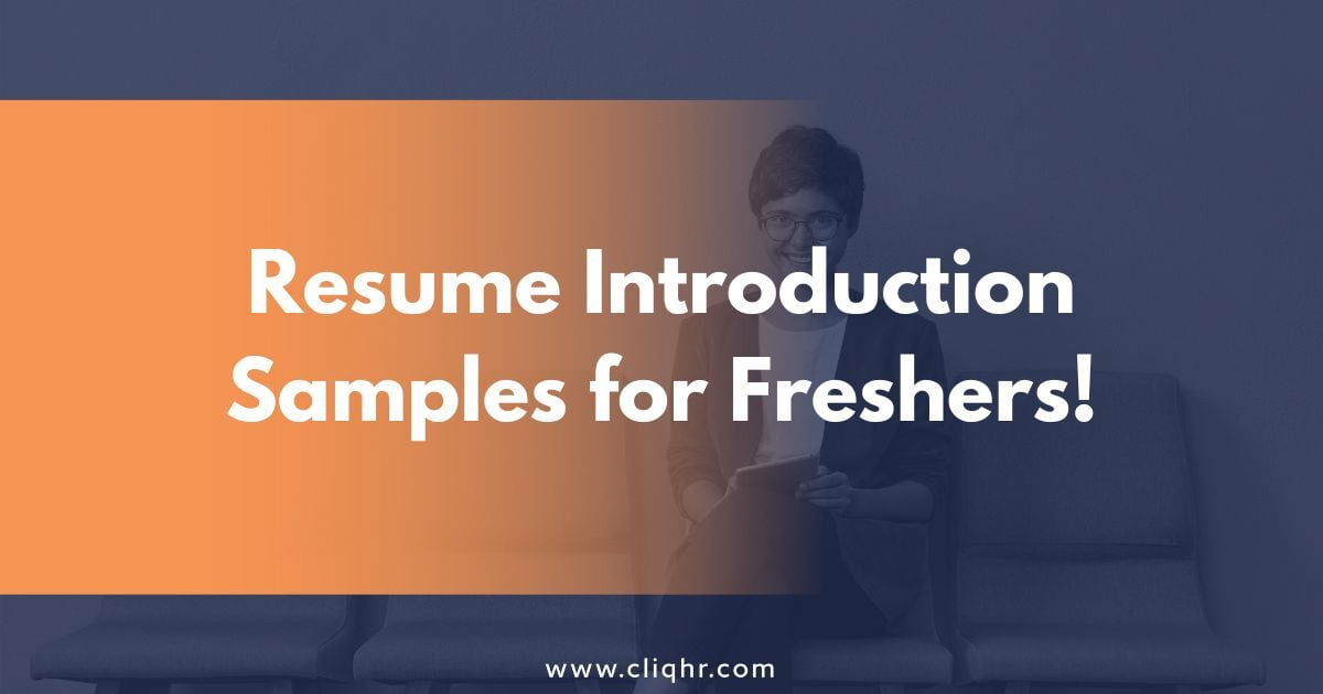 Perfect Resume Introduction Samples for Freshers
